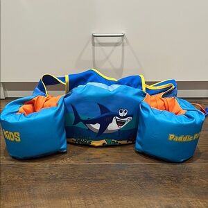 Kids Swim Vest - Blue and Orange